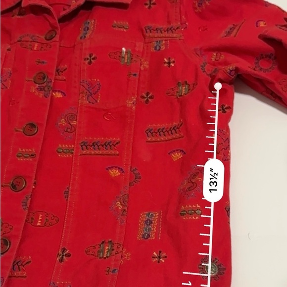 GRAFF Size large RED Stretch Denim jacket - Picture 8 of 10